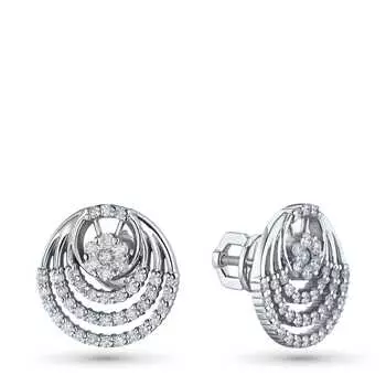 Пусеты из белого золота с бриллиантами э0901пс11220026