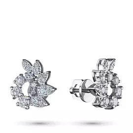 Пусеты из белого золота с бриллиантами э0901пс12190270