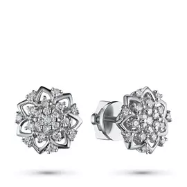 Пусеты из белого золота с бриллиантами э0901пс12195510