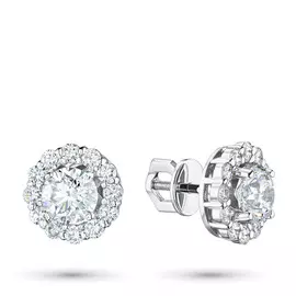 Пусеты из белого золота с бриллиантами э0901пс12199150