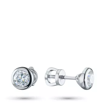 Пусеты из белого золота с бриллиантами э4001пс02210888