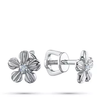 Пусеты из белого золота с бриллиантами э4001пс04156000