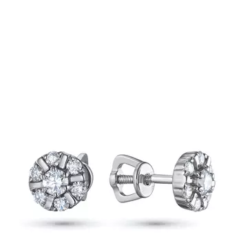 Пусеты из белого золота с бриллиантами э4001пс04200760