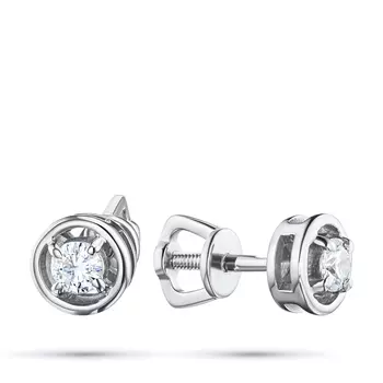 Пусеты из белого золота с бриллиантами э4001пс04203000