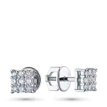 Пусеты из белого золота с бриллиантами э4001пс04210659