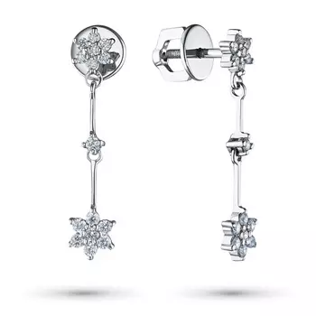 Пусеты из белого золота с бриллиантами э4001пс06183100