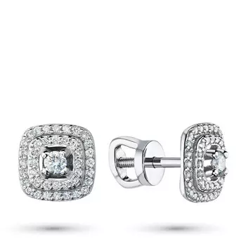 Пусеты из белого золота с бриллиантами э4001пс07210131