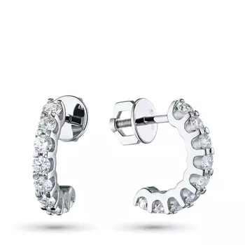 Пусеты из белого золота с бриллиантами э4001пс08210303