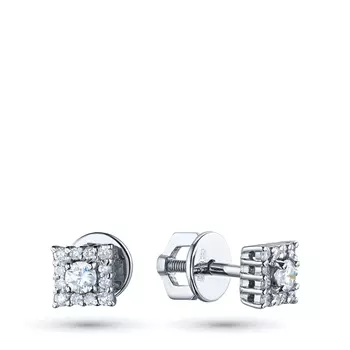 Пусеты из белого золота с бриллиантами э4001пс09190200