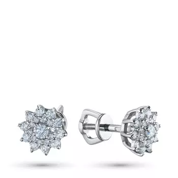 Пусеты из белого золота с бриллиантами э4001пс09210126