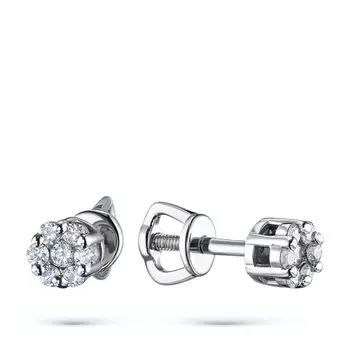 Пусеты из белого золота с бриллиантами э4001пс10134800