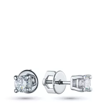 Пусеты из белого золота с бриллиантами э4001пс11102200