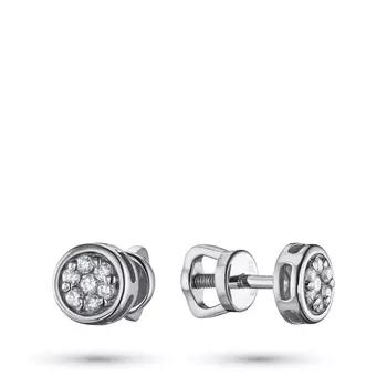 Пусеты из белого золота с бриллиантами э4001пс12152700