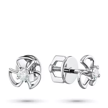 Пусеты из белого золота с бриллиантами э4701пс02211001