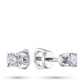 Пусеты из белого золота с бриллиантами э4701пс04080200