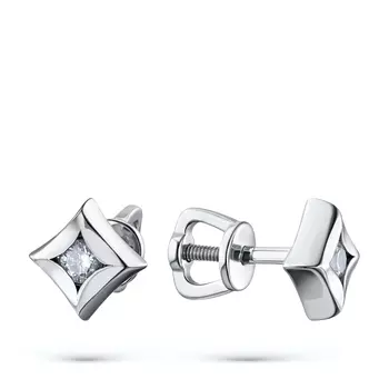 Пусеты из белого золота с бриллиантами э4701пс07152700