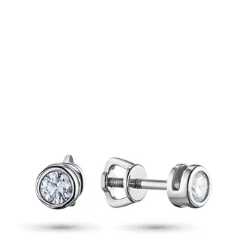 Пусеты из белого золота с бриллиантами э4701пс07167300