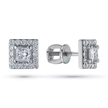 Пусеты из белого золота с бриллиантами э4701пс07175400