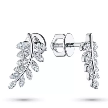 Пусеты из белого золота с бриллиантами э4701пс07210702