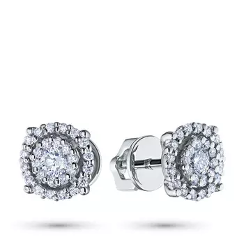 Пусеты из белого золота с бриллиантами э4701пс09163800