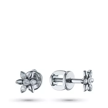 Пусеты из белого золота с бриллиантами э4701пс09211022