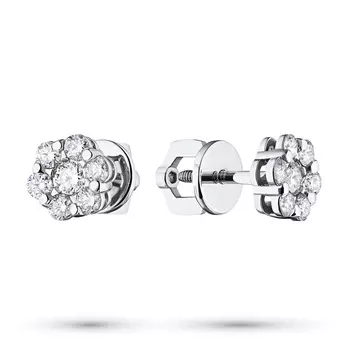 Пусеты из белого золота с бриллиантами э4701пс11141800