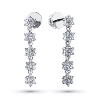 Пусеты из белого золота с бриллиантами э4701пс11162200