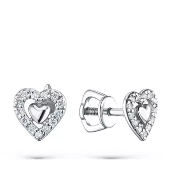 Пусеты из белого золота с бриллиантами э4701пс11182900