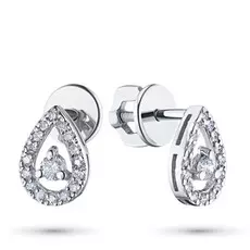 Пусеты из белого золота с бриллиантами экп09с031901