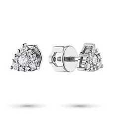 Пусеты из белого золота с бриллиантами экп09с041910