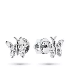 Пусеты из белого золота с бриллиантами экп09с071801