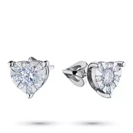 Пусеты из белого золота с бриллиантами э0901пс04200698