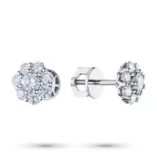 Пусеты из белого золота с бриллиантами БВп09с041993