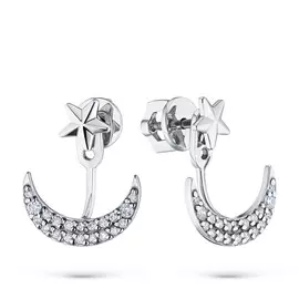 Пусеты из белого золота с бриллиантами гдп09с071802