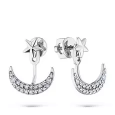 Пусеты из белого золота с бриллиантами гдп09с071802