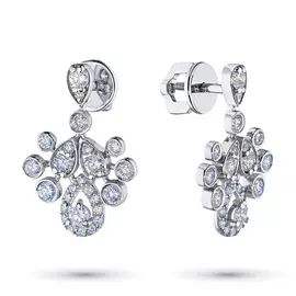 Пусеты из белого золота с бриллиантами э0901пс04201404