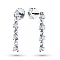 Пусеты из белого золота с бриллиантами ктпп09с031902