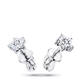 Пусеты из белого золота с бриллиантами нал09с031711