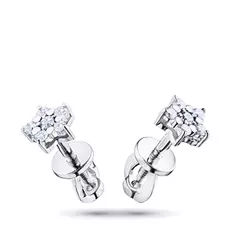 Пусеты из белого золота с бриллиантами нал09с031711