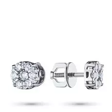 Пусеты из белого золота с бриллиантами нал09с111515