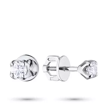 Пусеты из белого золота с бриллиантами п09с011631