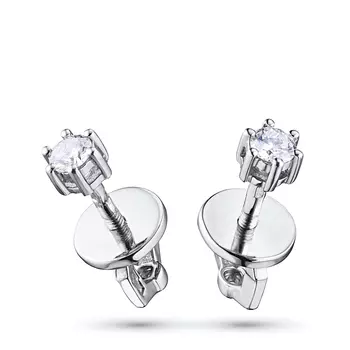 Пусеты из белого золота с бриллиантами п09с011633