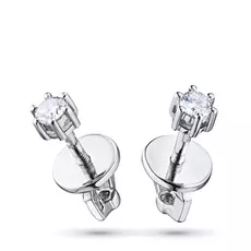 Пусеты из белого золота с бриллиантами п09с011633