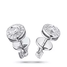 Пусеты из белого золота с бриллиантами п09с021505