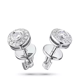 Пусеты из белого золота с бриллиантами п09с021505