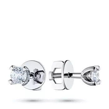 Пусеты из белого золота с бриллиантами п09с041529