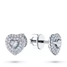 Пусеты из белого золота с бриллиантами п09с041997