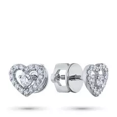 Пусеты из белого золота с бриллиантами п09с091828