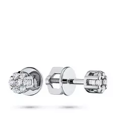 Пусеты из белого золота с бриллиантами п09с101348