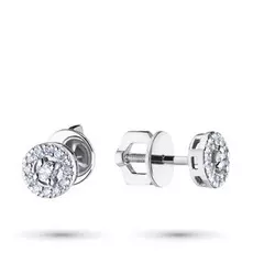 Пусеты из белого золота с бриллиантами п09с101704